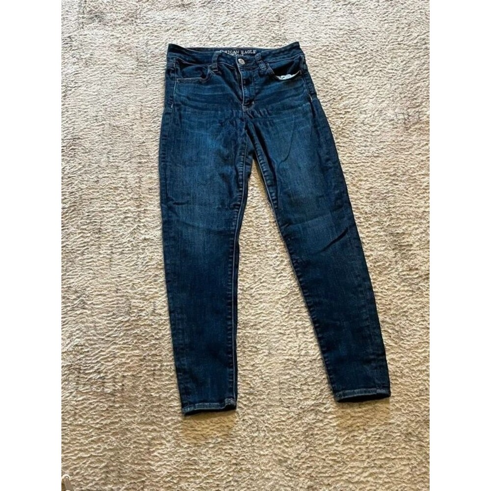 American Eagle Jeggings Dark Wash Hi Rise Super Stretch Skinny Jeans Size 6